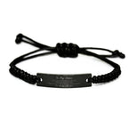 Fiancé Black Rope Bracelet Life is Learning to Dance in the Rain - Birthday, Christmas Holiday Gifts