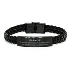 Fiance Long Distance Relationship No matter the miles that separate us, Our Bond Remains Unbreakable Braided Leather Bracelet Birthday Graduation Christmas Unique Gifts