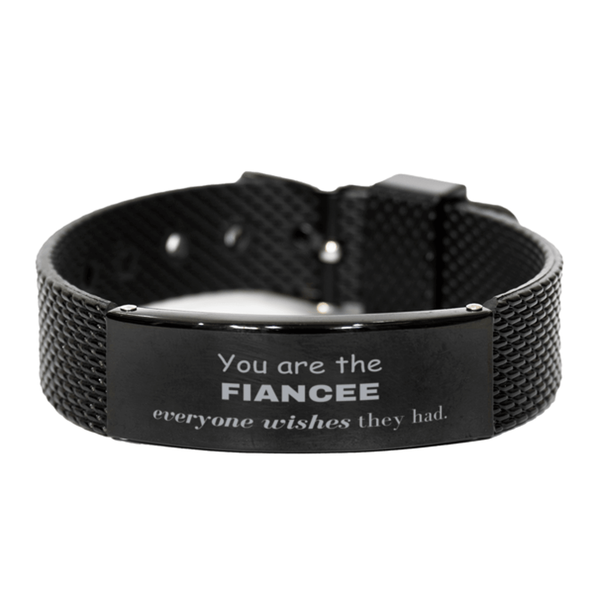 Fiancee Black Shark Mesh Bracelet, Everyone wishes they had, Inspirational Bracelet For Fiancee, Fiancee Gifts, Birthday Christmas Unique Gifts For Fiancee - Mallard Moon Gift Shop
