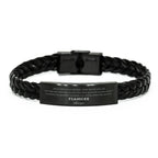 Fiancée Braided Leather Engraved Bracelet - Always Follow your Dreams - Birthday, Christmas Holiday Jewelry Gift