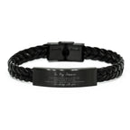 Fiancée Braided Leather Bracelet Life is Learning to Dance in the Rain - Birthday, Christmas Holiday Gifts