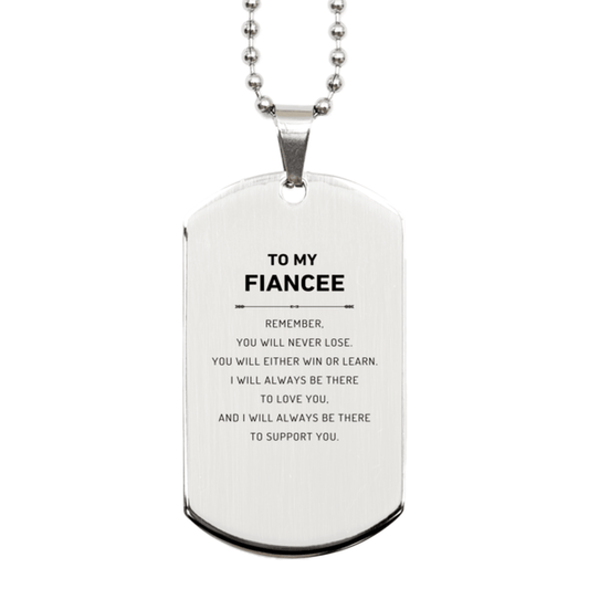 Fiancee Gifts, To My Fiancee Remember, you will never lose. You will either WIN or LEARN, Keepsake Silver Dog Tag For Fiancee Engraved, Birthday Christmas Gifts Ideas For Fiancee X-mas Gifts - Mallard Moon Gift Shop