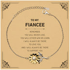 Fiancee Gifts, To My Fiancee Remember, you will never lose. You will either WIN or LEARN, Keepsake Sunflower Bracelet For Fiancee Card, Birthday Christmas Gifts Ideas For Fiancee X-mas Gifts