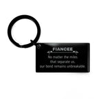 Fiancee Long Distance Relationship Gifts, No matter the miles that separate us, Cute Love Keychain For Fiancee, Birthday Christmas Unique Gifts For Fiancee