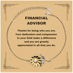 Financial Advisor Sunflower Bracelet - Thanks for being who you are - Birthday Christmas Jewelry Gifts Coworkers Colleague Boss