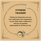 Fitness Trainer Sunflower Bracelet - Thanks for being who you are - Birthday Christmas Jewelry Gifts Coworkers Colleague Boss