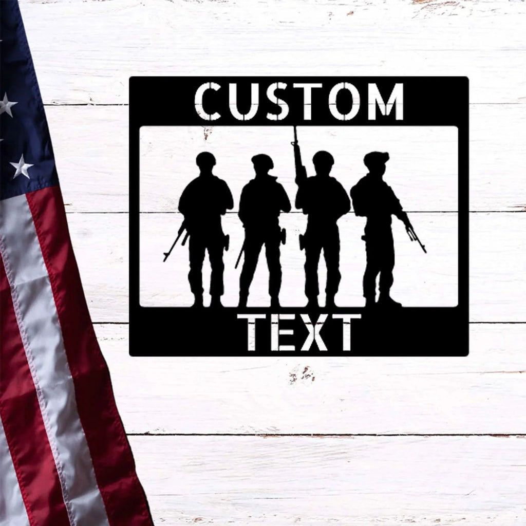 Soldier Custom Name Metal Sign Wall Art
