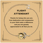 Flight Attendant Sunflower Bracelet - Thanks for being who you are - Birthday Christmas Jewelry Gifts Coworkers Colleague Boss