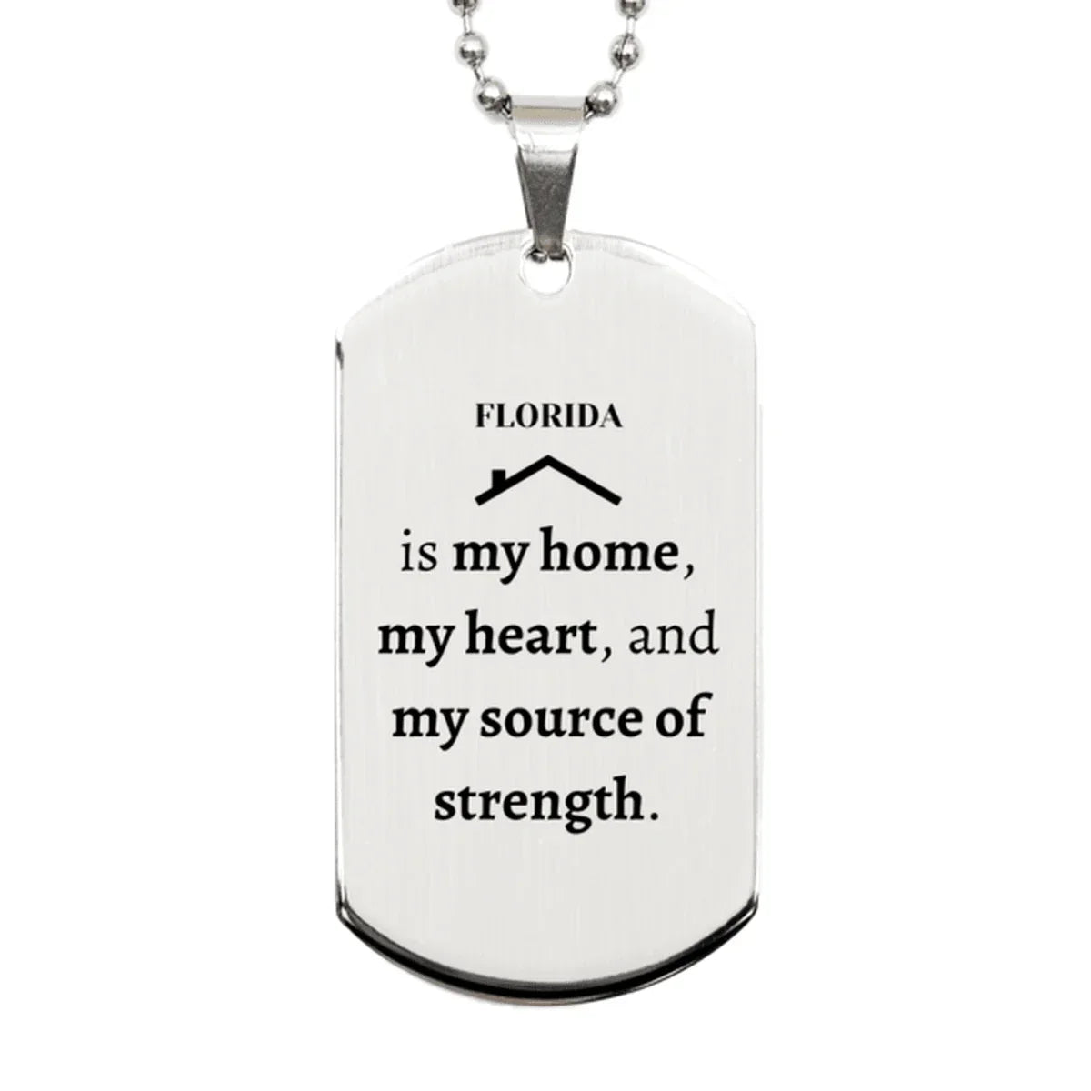 Florida is my home Gifts, Lovely Florida Birthday Christmas Silver Dog Tag For People from Florida, Men, Women, Friends