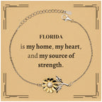 Florida is my home Gifts, Lovely Florida Birthday Christmas Sunflower Bracelet For People from Florida, Men, Women, Friends