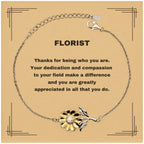 Florist Sunflower Bracelet - Thanks for being who you are - Birthday Christmas Jewelry Gifts Coworkers Colleague Boss