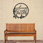 Welcome to Our Porch Indoor Outdoor Steel Wall Sign