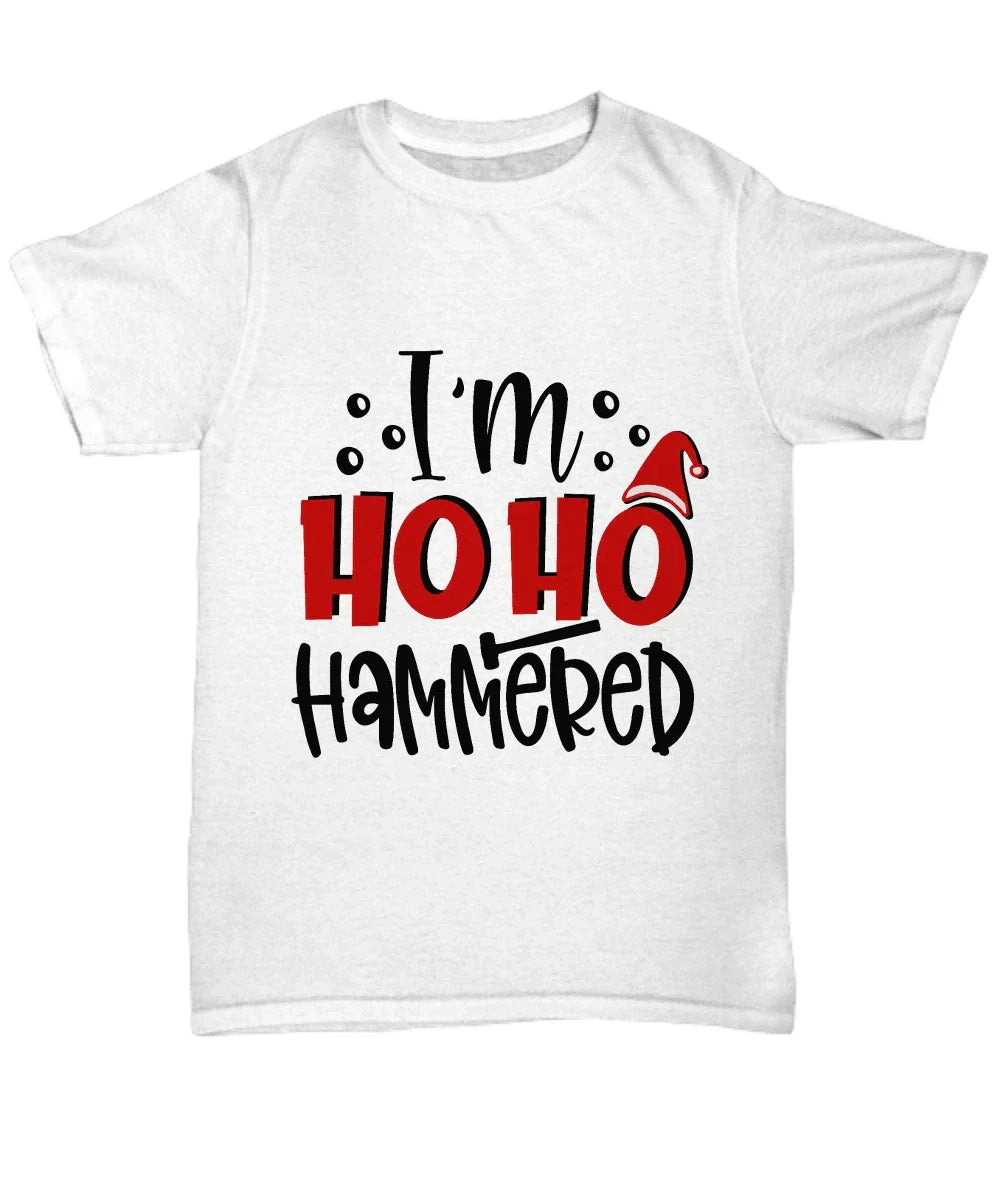 Funny Holiday Tee Shirt -I'm Ho Ho Hammered