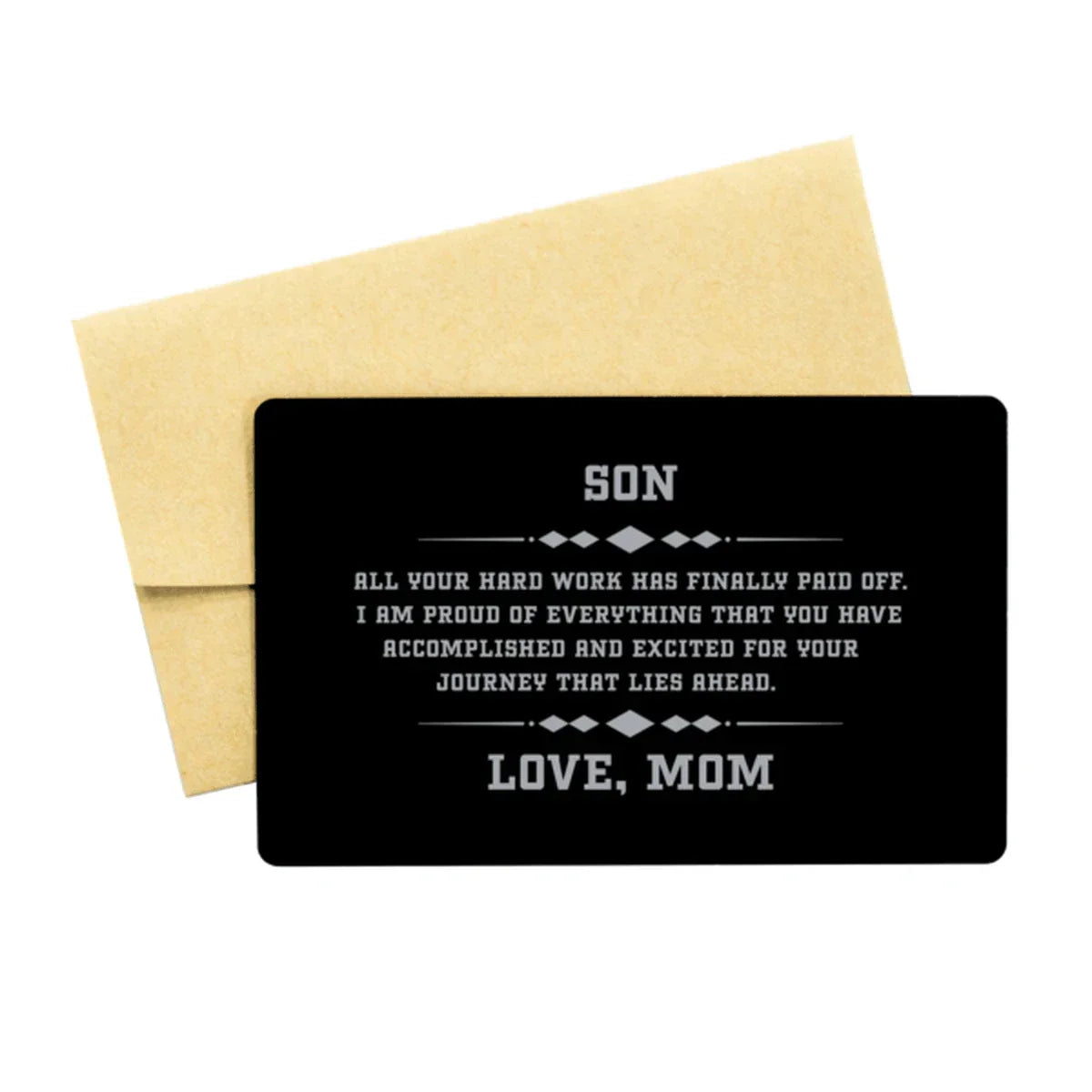 Son Personalized Black Wallet Insert Card