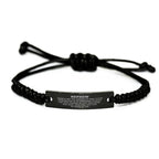 Nephew Gift Handmade Black Engraved Braided Rope Bracelet