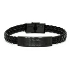 Father Braided Leather Bracelet Life is Learning to Dance in the Rain - Birthday, Christmas Holiday Gifts