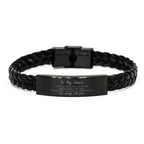 Fiancé Braided Leather Bracelet Life is Learning to Dance in the Rain - Birthday, Christmas Holiday Gifts