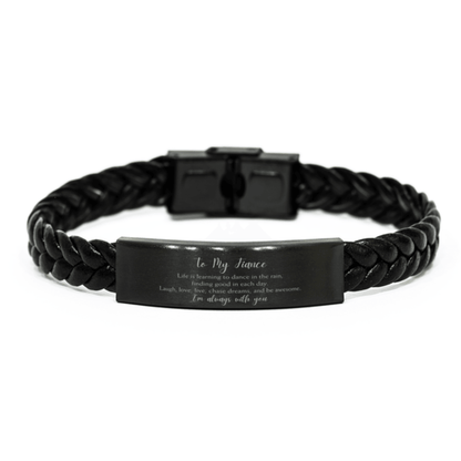 Fiance Christmas Perfect Gifts, Fiance Braided Leather Bracelet, Motivational Fiance Engraved Gifts, Birthday Gifts For Fiance, To My Fiance Life is learning to dance in the rain, finding good in each day. I'm always with you - Mallard Moon Gift Shop