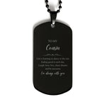 Cousin Black Dog Tag Necklace Christmas Birthday Gifts Life is learning to dance in the rain