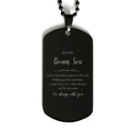 Bonus Son Black Dog Tag Necklace Christmas Birthday Gifts Life is learning to dance in the rain