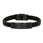 Grandparents Braided Leather Bracelet Life is Learning to Dance in the Rain - Birthday, Christmas Holiday Gifts
