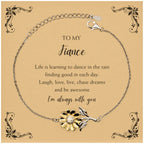 Fiancé Sunflower Bracelet - Life is Learning to Dance in the Rain Birthday, Christmas Holiday Gifts