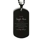 Single Mom Black Dog Tag Necklace Christmas Birthday Gifts Life is learning to dance in the rain