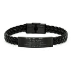 Nephew Braided Leather Bracelet Life is Learning to Dance in the Rain - Birthday, Christmas Holiday Gifts