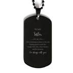 Sister Black Dog Tag Necklace Christmas Birthday Gifts Life is learning to dance in the rain