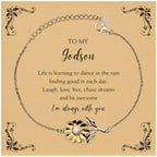 Godson Sunflower Bracelet - Life is Learning to Dance in the Rain Birthday, Christmas Holiday Gifts