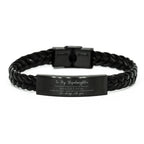 Stepdaughter Braided Leather Bracelet Life is Learning to Dance in the Rain - Birthday, Christmas Holiday Gifts