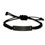 Mom Black Rope Bracelet Life is Learning to Dance in the Rain - Birthday, Christmas Holiday Gifts
