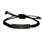 Sister In Law Black Rope Bracelet Life is Learning to Dance in the Rain - Birthday, Christmas Holiday Gifts