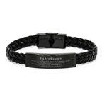 Fiance Braided Leather Bracelet Gifts, To My Fiance You are braver than you believe, stronger than you seem, Inspirational Gifts For Fiance Engraved, Birthday, Christmas Gifts For Fiance Men Women