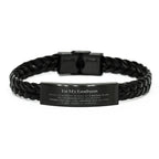 Godson Braided Leather Bracelet Gifts, To My Godson You are braver than you believe, stronger than you seem, Inspirational Gifts For Godson Engraved, Birthday, Christmas Gifts For Godson Men Women