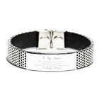 Fiance Christmas Perfect Gifts, Fiance Stainless Steel Bracelet, Motivational Fiance Engraved Gifts, Birthday Gifts For Fiance, To My Fiance Life is learning to dance in the rain,. I'm always with you