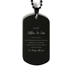 Father In Law Black Dog Tag Necklace Christmas Birthday Gifts Life is learning to dance in the rain