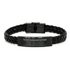 Grandfather Gifts, To My Grandfather Remember, you will never lose. You will either WIN or LEARN, Keepsake Braided Leather Bracelet For Grandfather Engraved, Birthday Christmas Gifts Ideas For Grandfather X-mas Gifts