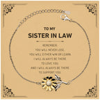 Sister In Law Gifts, Remember, you will never lose. You will either WIN or LEARN, Keepsake Sunflower Bracelet] Birthday Christmas Gifts Ideas