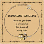 Sarcastic Crime Scene Technician Sunflower Bracelet Gifts, Christmas Holiday Gifts for Crime Scene Technician Birthday Message Card, Crime Scene Technician: Because greatness is woven into the fabric