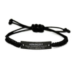 Sarcastic Biologist Black Rope Bracelet Gifts, Christmas Holiday Gifts for Biologist Birthday, Biologist: Because greatness is woven