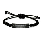Sarcastic Crane Operator Black Rope Bracelet Gifts, Christmas Holiday Gifts for Crane Operator Birthday, Crane Operator: Because greatness is woven