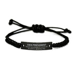 Sarcastic Vice President Black Rope Bracelet Gifts, Christmas Holiday Gifts for Vice President Birthday, Vice President: Because greatness is woven