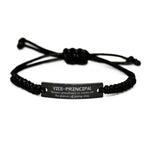 Sarcastic Vice-principal Black Rope Bracelet Gifts, Christmas Holiday Gifts for Vice-principal Birthday, Vice-principal: Because greatness is woven