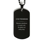 Sarcastic X-Ray Technician Black Dog Tag Gifts, Christmas Holiday Gifts for X-Ray Technician Birthday, X-Ray Technician: Because greatness is woven