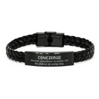 Sarcastic Concierge Braided Leather Bracelet Gifts, Christmas Holiday Gifts for Concierge Birthday, Concierge: Because greatness is woven