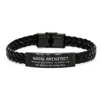 Sarcastic Naval Architect Braided Leather Bracelet Gifts, Christmas Holiday Gifts for Naval Architect Birthday, Naval Architect: Because greatness is woven