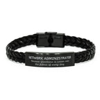 Sarcastic Network Administrator Braided Leather Bracelet Gifts, Christmas Holiday Gifts for Network Administrator Birthday, Network Administrator: Because greatness is woven