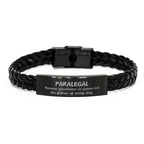 Sarcastic Paralegal Braided Leather Bracelet Gifts, Christmas Holiday Gifts for Paralegal Birthday, Paralegal: Because greatness is woven