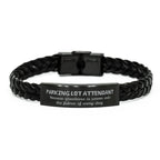 Sarcastic Parking Lot Attendant Braided Leather Bracelet Gifts, Christmas Holiday Gifts for Parking Lot Attendant Birthday, Parking Lot Attendant: Because greatness is woven